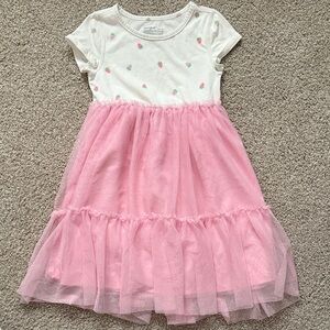 Cat & Jack Pink and White Casual Dress